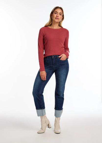 Olivia Cuffed Straight Ankle Jean. Style FD2143809