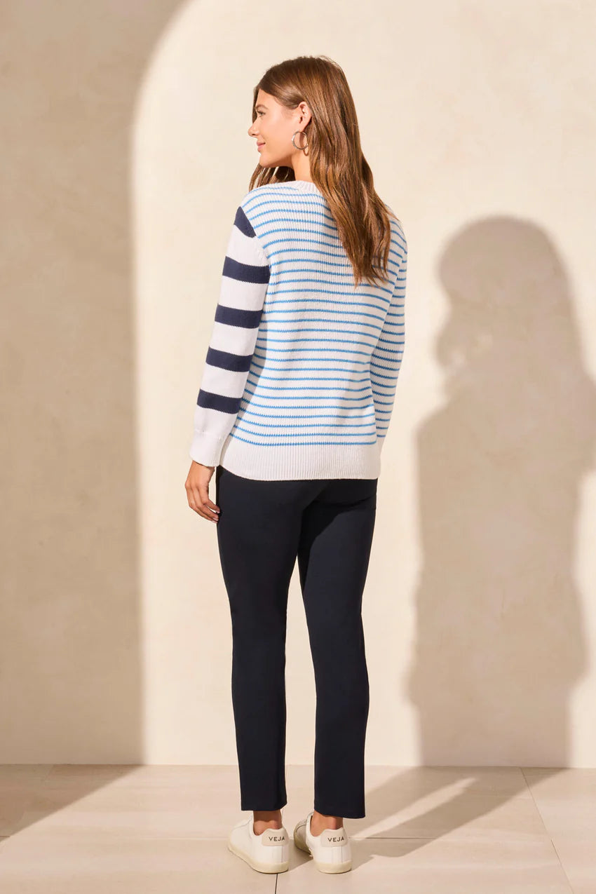 Striped Contrast Side Sweater. Style TR2159O-576