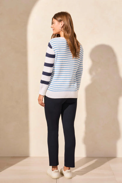 Striped Contrast Side Sweater. Style TR2159O-576