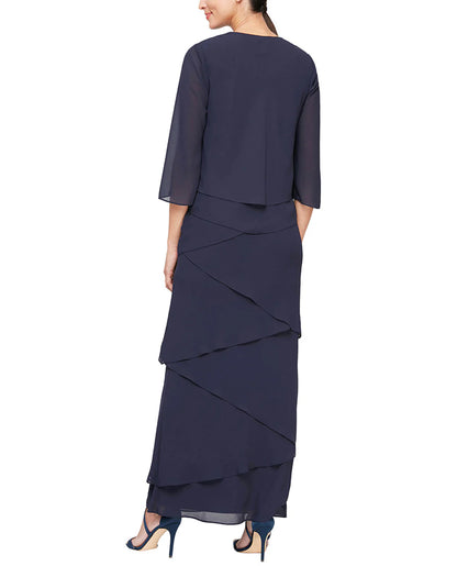 Two-Piece Dress & Jacket in Multiple Colours. Style ALE8192001