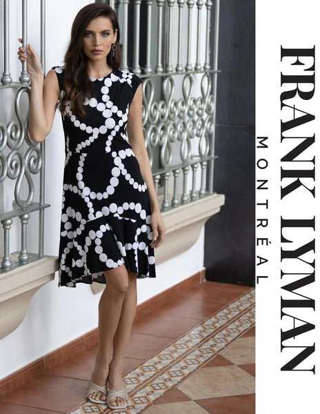 Textured Dot Print Ruffled Dress. Style FL231289