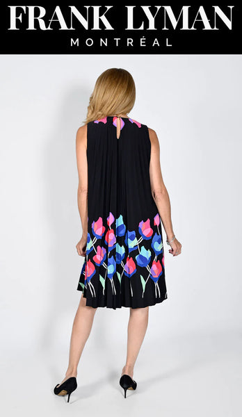Pleated Printed Flared Dress. Style FL231381