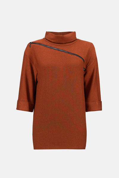 Faux Zip Detail Sweater. Style JR233126