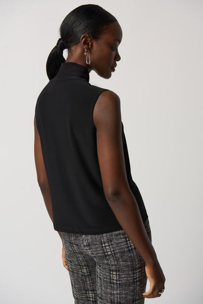 Mock Neck Sleeveless Top in Black or Vanilla. Style JR233298