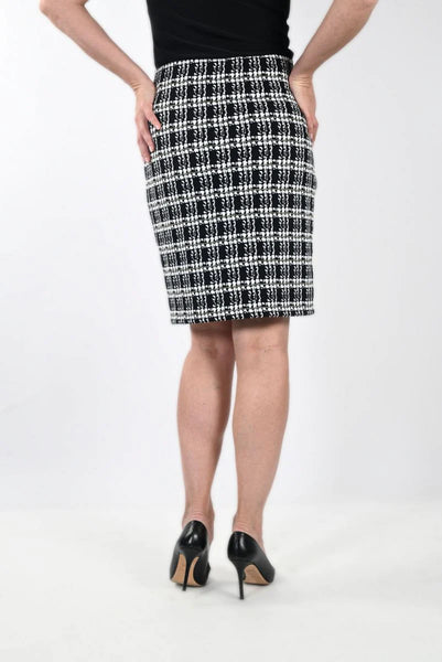 Pull On Tweed Print Stretch Skirt. FL233308