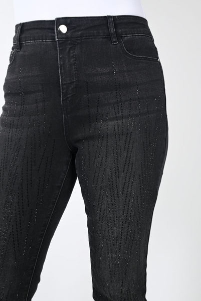 Rhinestone Front Detail Jeans. Style FL233872U