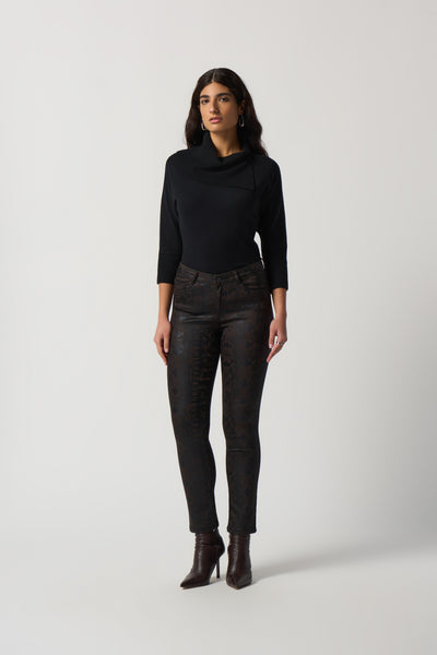 Fold Over Neck Sweater in Black or Latte. Style JR233955