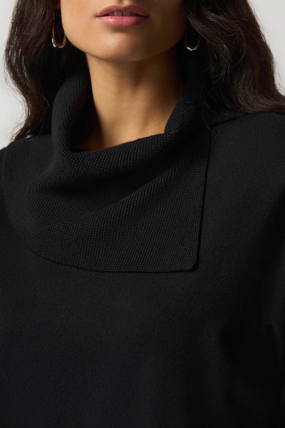 Fold Over Neck Sweater in Black or Latte. Style JR233955