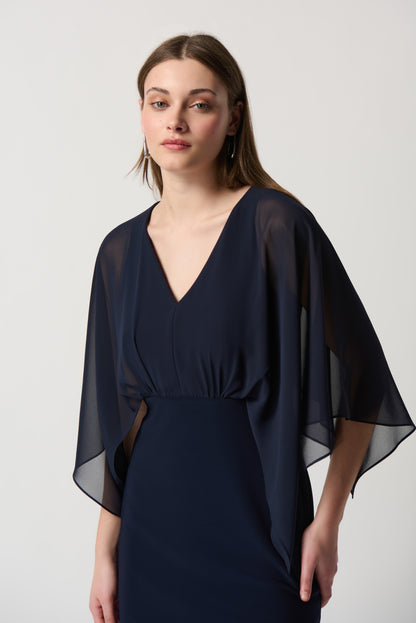 Chiffon Kimono Overlay Dress. Style JR234009