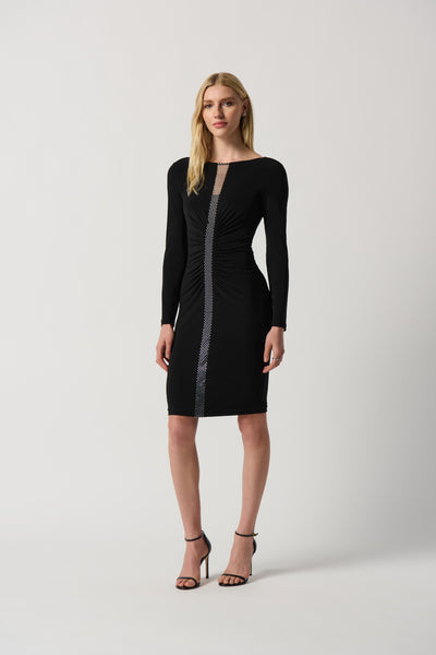 Siky Knit Dress with Rhinestone Detail Style JR234013