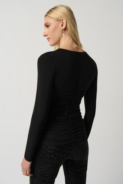 Silky Knit Fitted Long Sleeve Top. Style JR234135