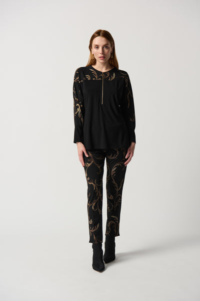 Baroque Print Silky Knit Pull-On Pants. Style JR234293