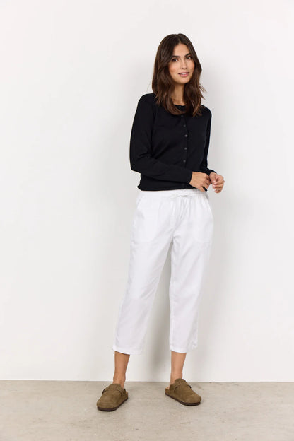 Pull-On Elastic Waist Solid Colour Cropped Pant. Style SOYA18042