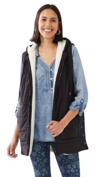 Reversible Quilted/Sherpa Vest. Style FD1514175