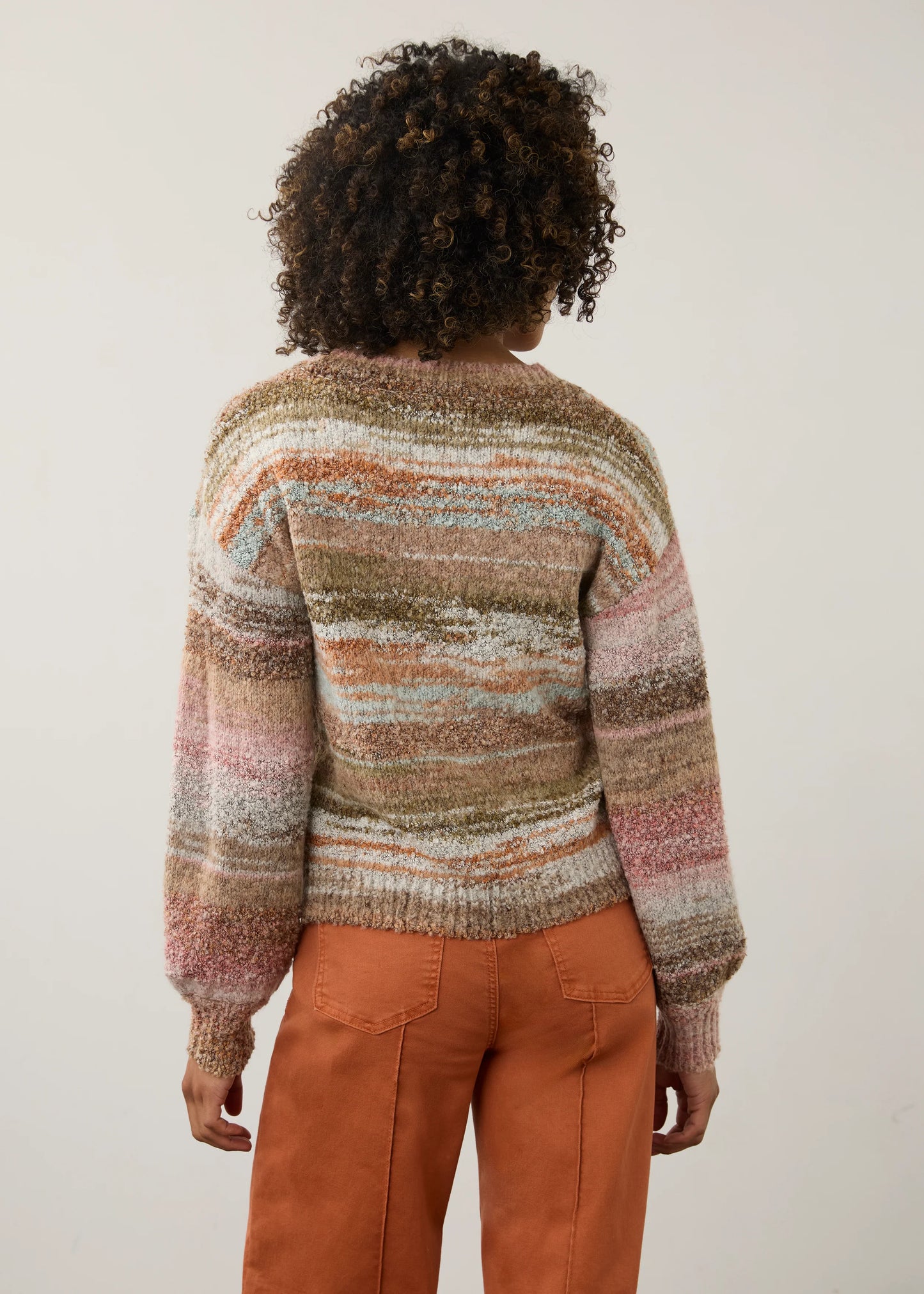 Boat Neck Boucle "Space Dye" Sweater. Style FD1285891