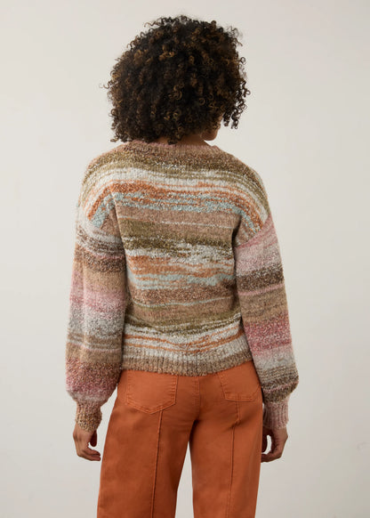 Boat Neck Boucle "Space Dye" Sweater. Style FD1285891
