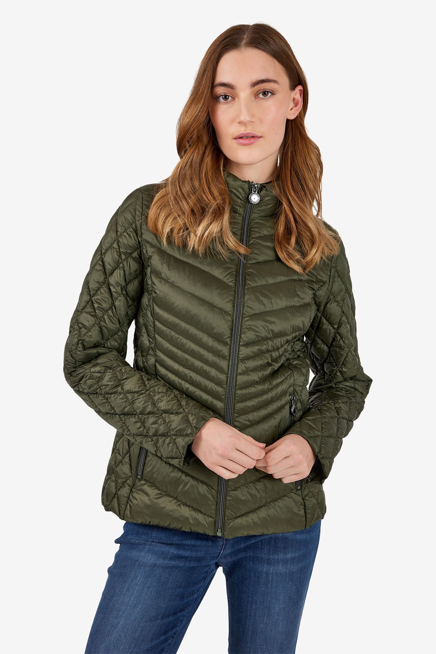 Lightweight Multi Quilted High Collar Jacket. Style FR101