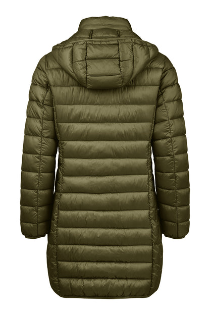 Mid Length Removable Hood Quilted Outerwear. Style FR103