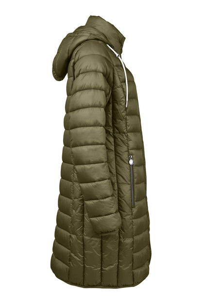 Mid Length Removable Hood Quilted Outerwear. Style FR103