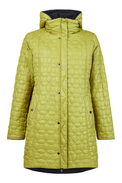 2-In-1 Reversible Solid Black/Green Quilted Outerwear. Style FR956