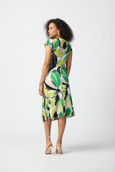 Tropical Print Silky Knit Dress. Style JR241201