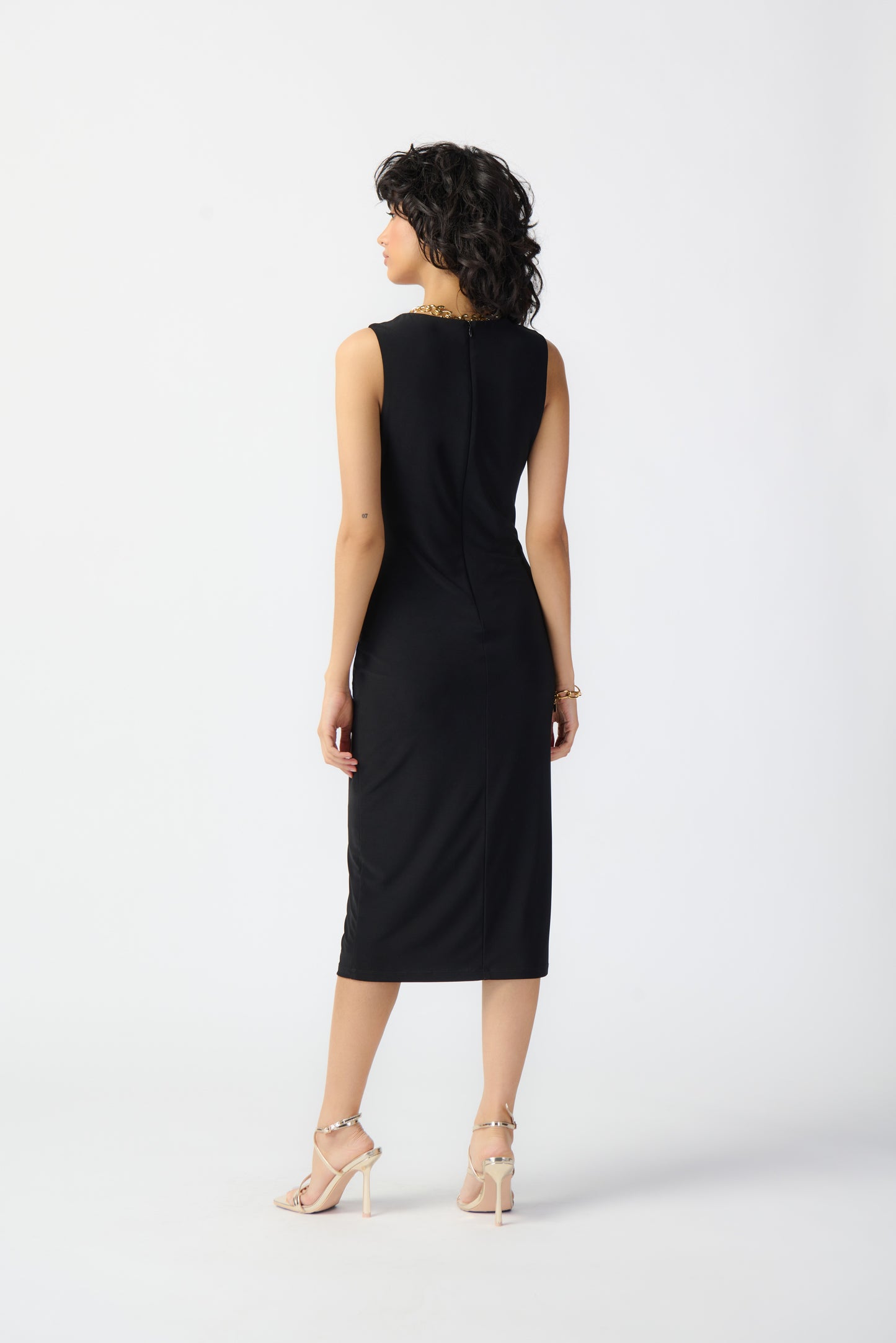 Silky Knit Sleeveless Sheath Dress. Style JR241205