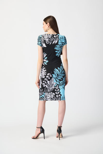 Tropical Print Wrap Dress. Style JR241287