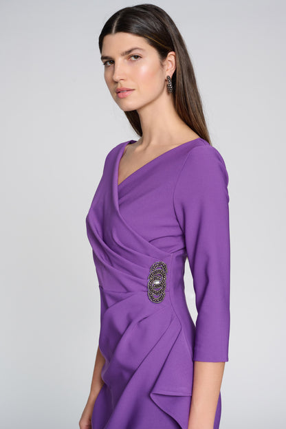 Lux Twill Wrap Sheath Dress. Style JR241705