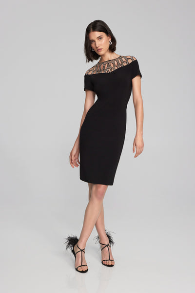 Embellished Neckline Sheath Dress. Style JR241716
