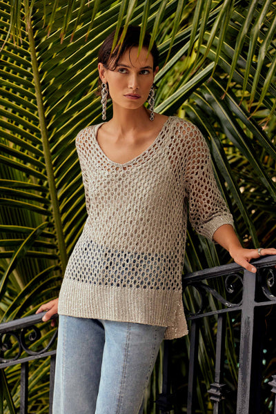 Crochet Top with Sequin Details. Style JR241922