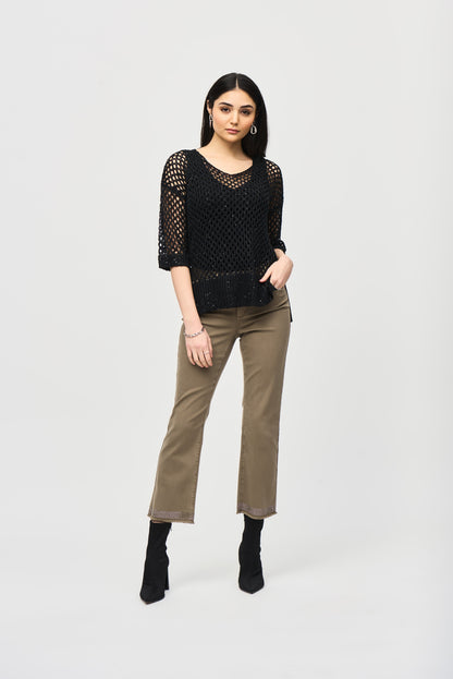 Open Stitch Sequin Sweater. Style JR241922F24