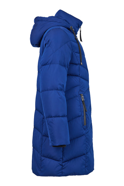 Removable Faux Fur Quilted Puffer Outerwear. Style FR937