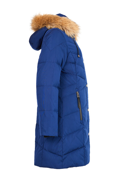 Removable Faux Fur Quilted Puffer Outerwear. Style FR937