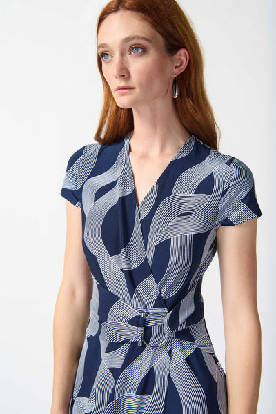 Abstract Print Wrap Dress. Style JR242023