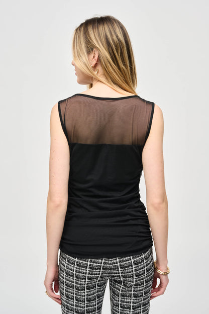 Mesh Sleeeveless Fitted Top. Style JR243104