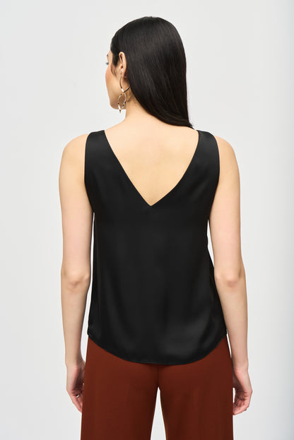 Satin Straight Sleeveless Top. Style JR243110