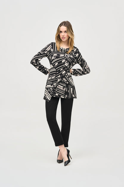 Silky Knit Abstract Stripe Tunic. Style JR243190