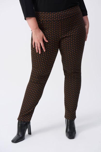 Jacquard Woven Slim Fit Pull On Pant. Style JR243306