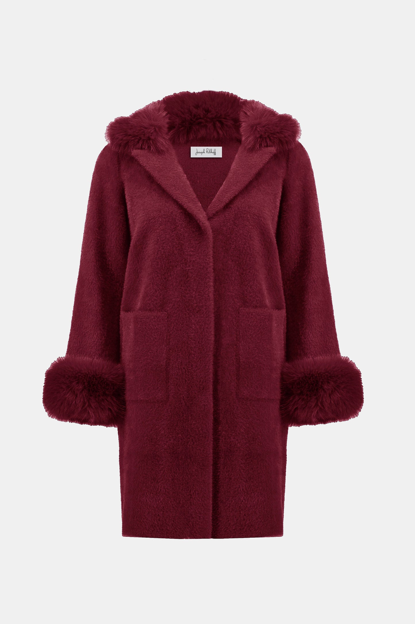 Feather Yarn Faux Fur Detailing Coat. Style JR243923