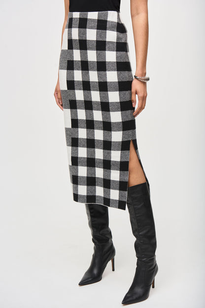 Plaid Jacquard Knit Skirt. Style JR243947