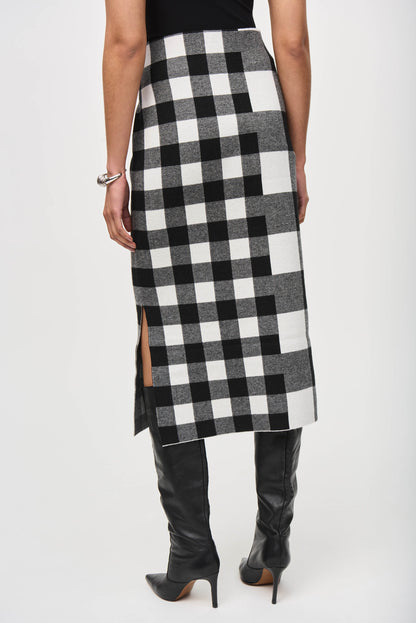 Plaid Jacquard Knit Skirt. Style JR243947