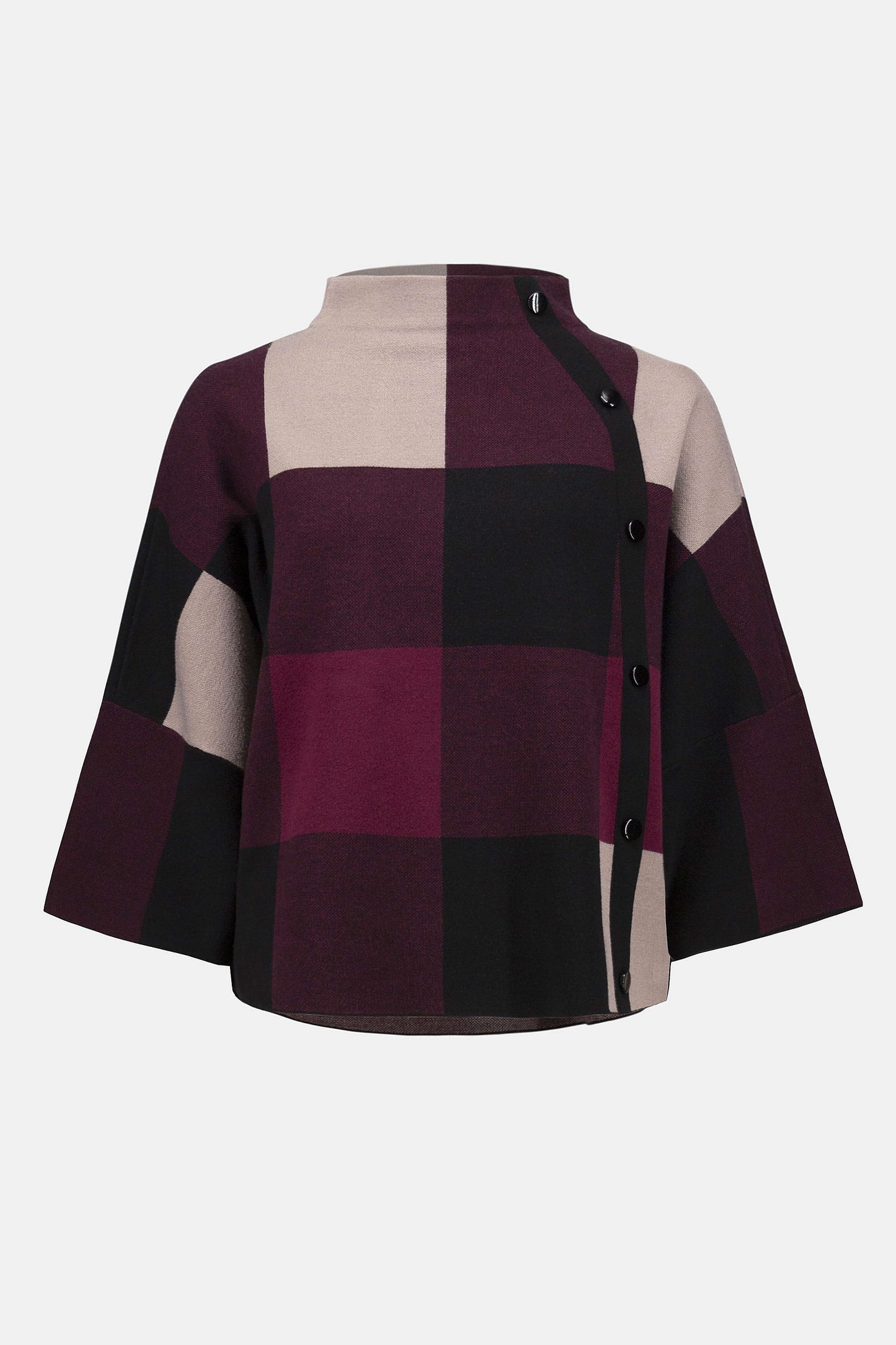 Plaid Jacquard Sweater Knit Top. Style JR243948