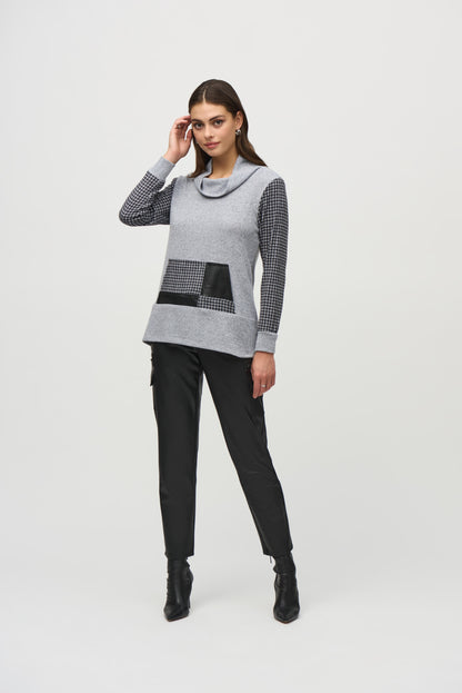 Sweater Knit Houndstooth Tunic. Style JR244002