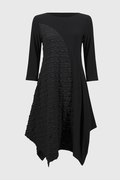 Silky Knit and Jacquard Handkerchief Dress. Style JR244037