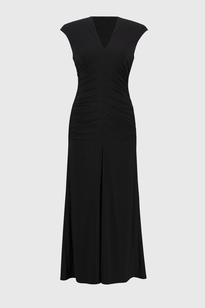 Silky Knit Shirred Maxi Dress. Style JR244132