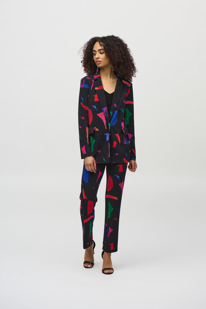 Silky Knit Abstract Print Blazer. Style JR244231