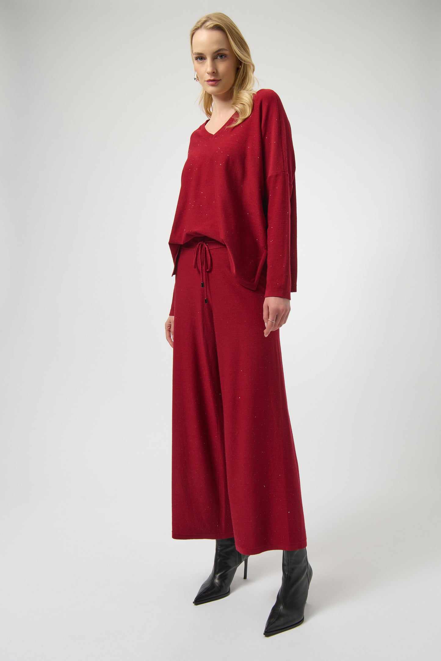 Sequined Sweater Knit Boxy Top. Style JR244921