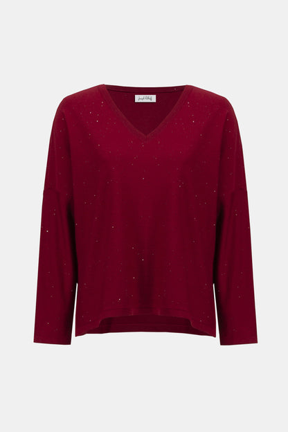 Sequined Sweater Knit Boxy Top. Style JR244921