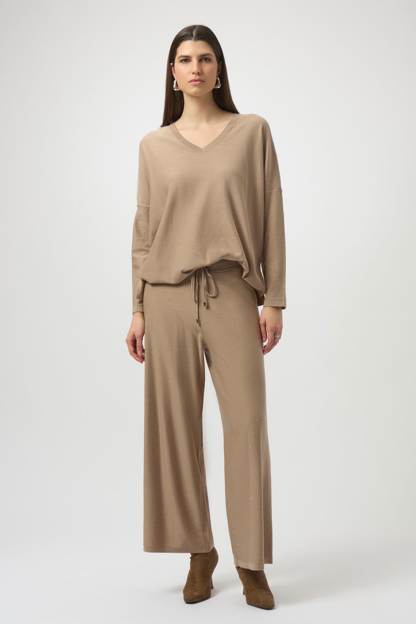 Sequined Sweater Knit Boxy Top. Style JR244921