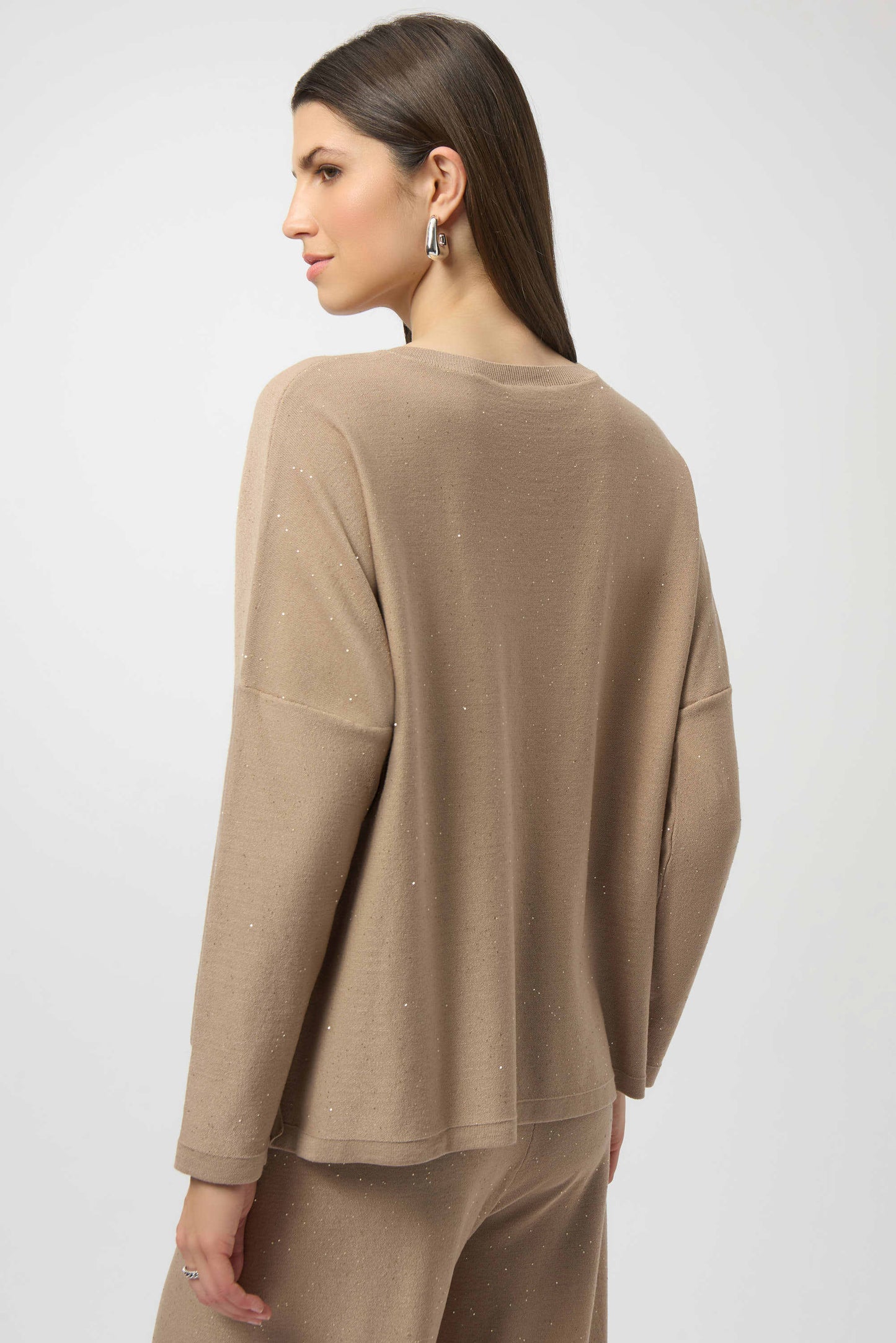Sequined Sweater Knit Boxy Top. Style JR244921